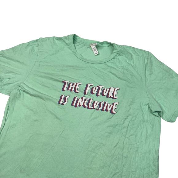 The Future Is Inclusive Equality T-Shirt Statement Tee Bella + Canvas Green XL - Picture 3 of 5